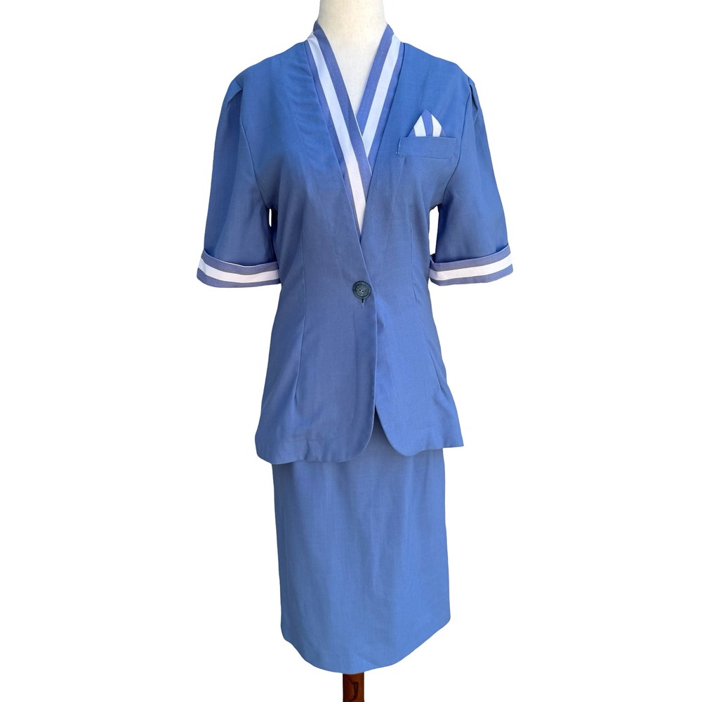 Sunshine Starshine Vintage 80s Nautical Sailor Skirt Suit Stewardess Pastel 8